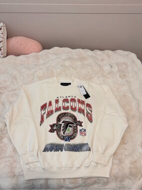 Abercrombie Atlanta Falcons Cream NFL Crewneck Sweater